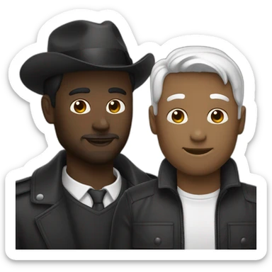 Un homme noir et un homme blanc qui ce serre la main sticker