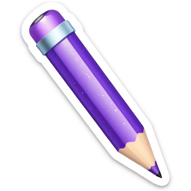 Glitter Purple and Cian pencil hand write  sticker
