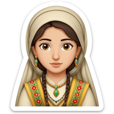 Kurdish girl with traditional clothes sticker
