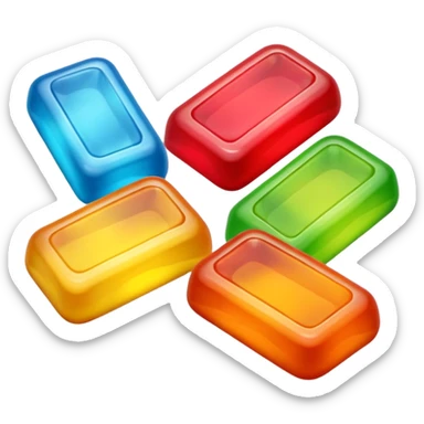 few colorful gummy candies, simple, clear sticker