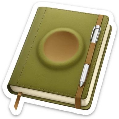 Pale olive Planner open notebook sticker