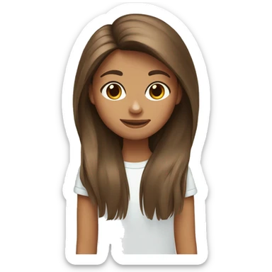 A brown-haired girl and a Yorkshire terrier sticker