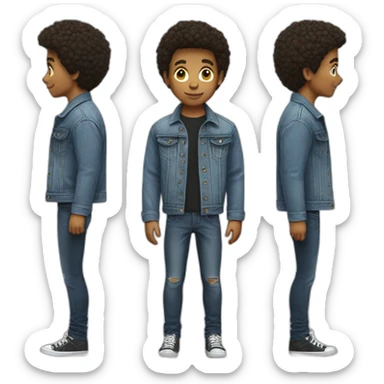 cool boy in denim jacket sticker