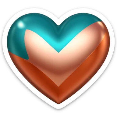 A teal, burnt orang, and rose gold heart, please.  sticker