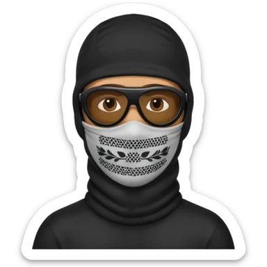 man in balaclava and black sunglasses sticker