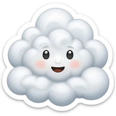 white fluffy cloud no face sticker