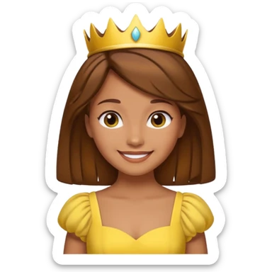 Princess daisy yelllow dress standing with brown hair  sticker