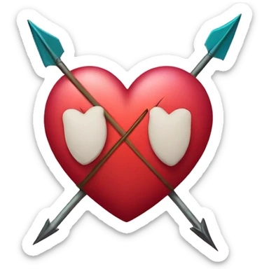A heart pierced by an arrow sticker