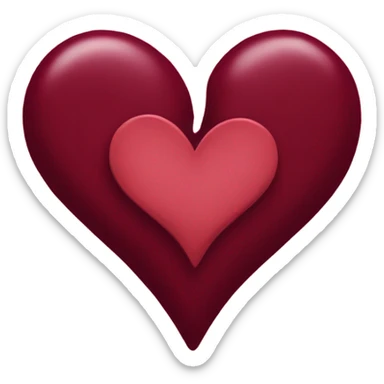 Two burgundy hearts sticker