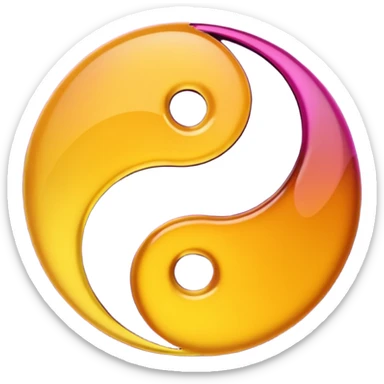Yin Yang amber and magenta sticker