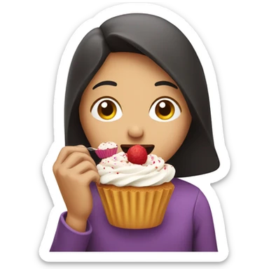 Someone eating a cupcake  sticker