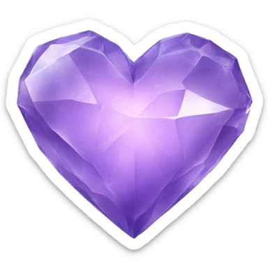 Lavender crystal heart sticker