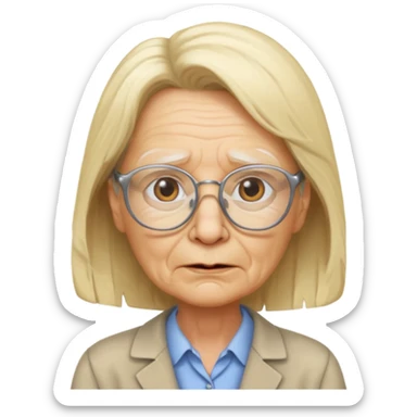 scary old blond math teacher sticker