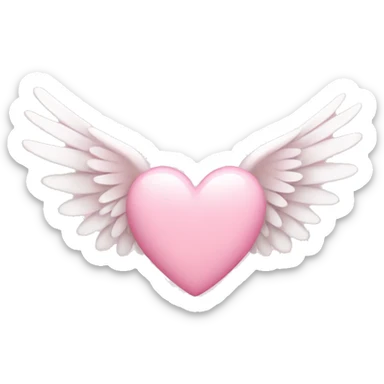Light pink hear with wings sticker