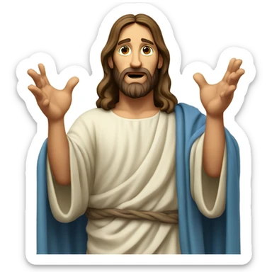 Jesus shrugging sticker