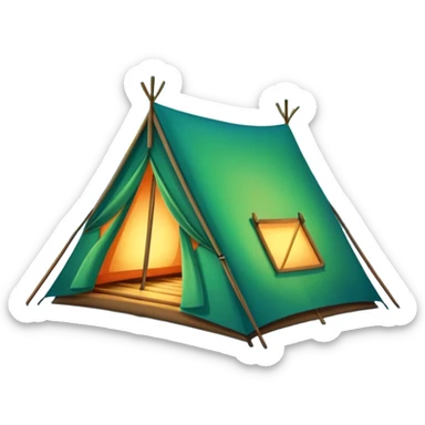 tent under northern lights sticker