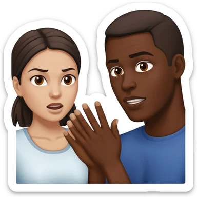 African American women slap white man in the face  sticker