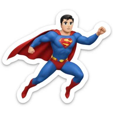 Superman flying through window sticker