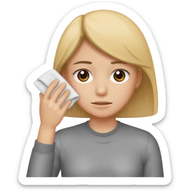 Wiping off sweat sticker