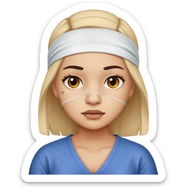 A female employee who has a major injury needs to report it. sticker