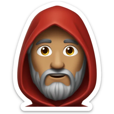 Dante Alighieri in a red hooded cloak sticker