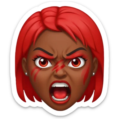 redtsion angry black girl ragebait red face sticker