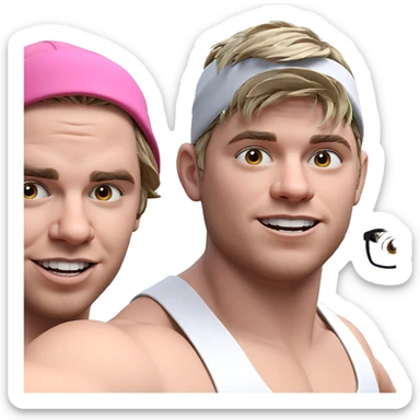 smiling boys in sunglasses sticker