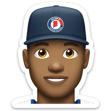 Mbappé with a cap sticker