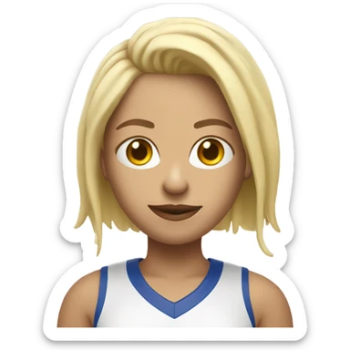 Chica rubia con una remera de futbol  sticker