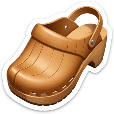 simple wooden traditional minimal clog  sticker