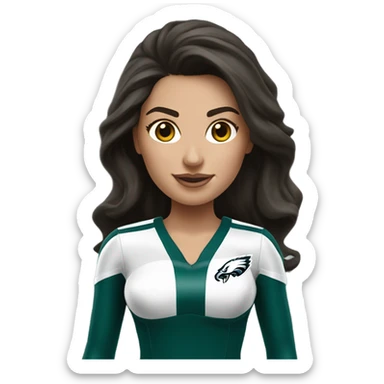 Philadelphia Eagles cheerleader brunette cheer sticker
