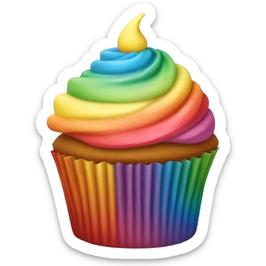 Rainbow cupcake  sticker