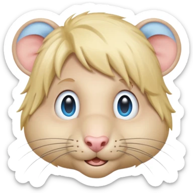 Male Rat with a blonde wig and blue eyes sticker