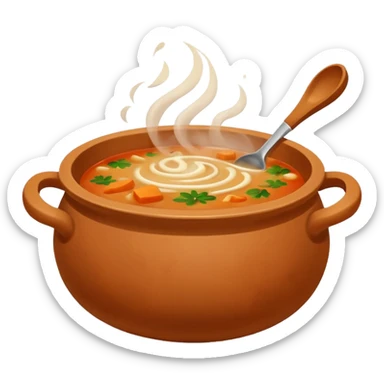 soup in clay, no spoon sticker