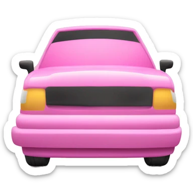 A car from 80,s. It’s pink and it has eyebrows sticker