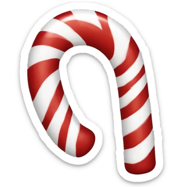 A red and white candy cane 7.5 in  sticker