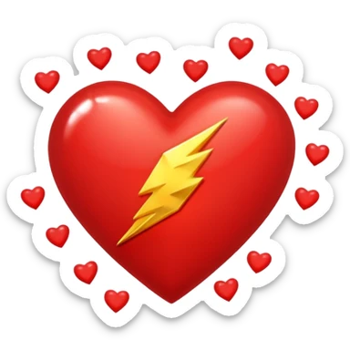 The flash with love hearts sticker