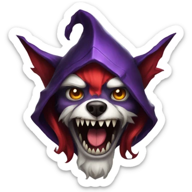 shaco from league of legends dog sticker