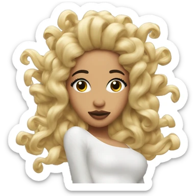 kali uchis with orquids in her hair sticker