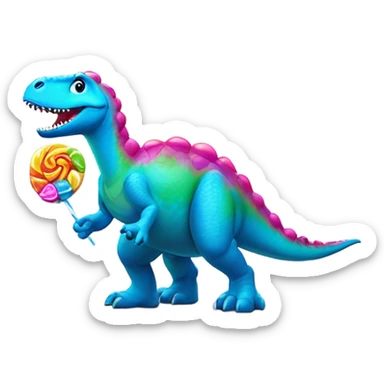 Dinasour eating candy sticker