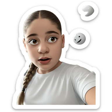 girl in white shirt selfie sticker