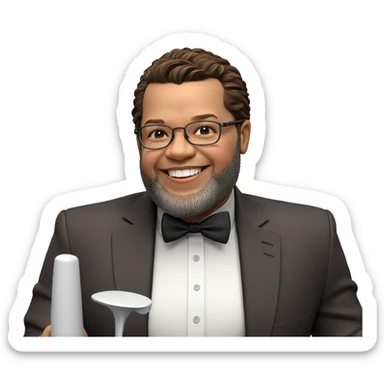 dapper boy with glasses smile sticker