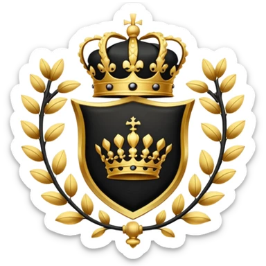 royal crest black and gold not too many little details sticker