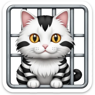 Black and white cat in jail sticker