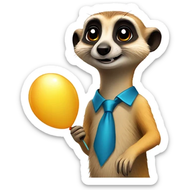 Meerkat holding a balloon sticker
