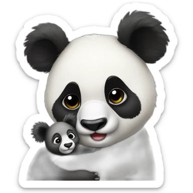 panda kissing a koala sticker