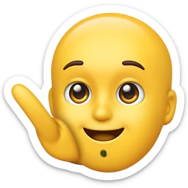 Make an emoji with a finger pointing toward the emoji head. Discord-style. sticker