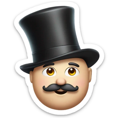 Fat person with mustache  and magician hat sticker