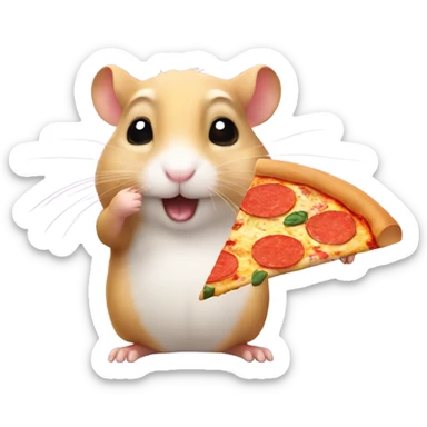 hamster eating a pizza sticker