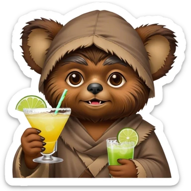 Ewok drinking a margarita sticker